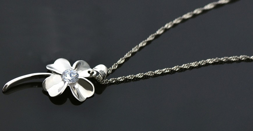 SS11012-2 S925 sterling silver  Clover necklace